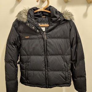 Columbia Black Winter Coat Puffer Down Fur Hood